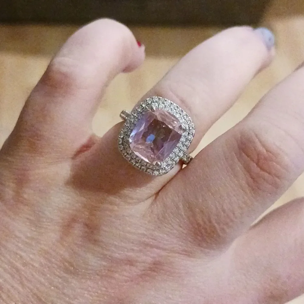 Pink Diamond Princess Cut Ring - Picture 9 of 12
